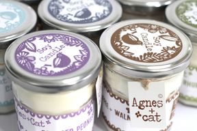 220g Sojawas Kaars in Jampot  - Dolly blauw