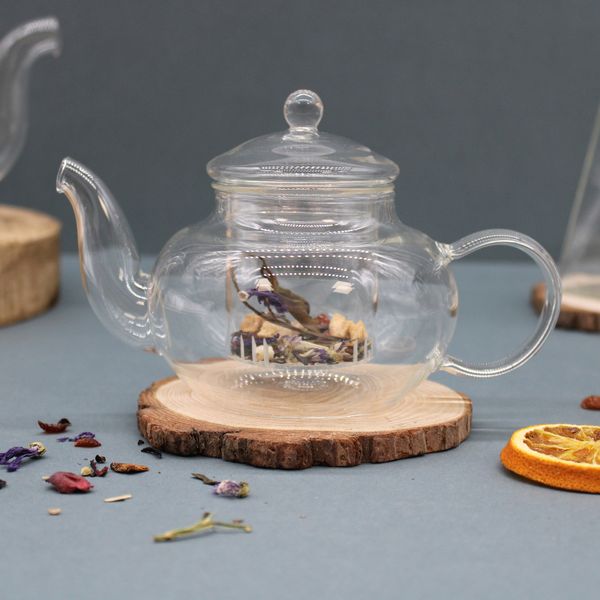 Glazen Infusie Theepot - Ronde Parel - 400ml