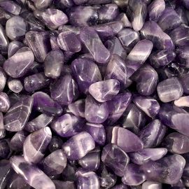 Gepolijste Tuimel Stenen - Medium - Amethist Gestreept