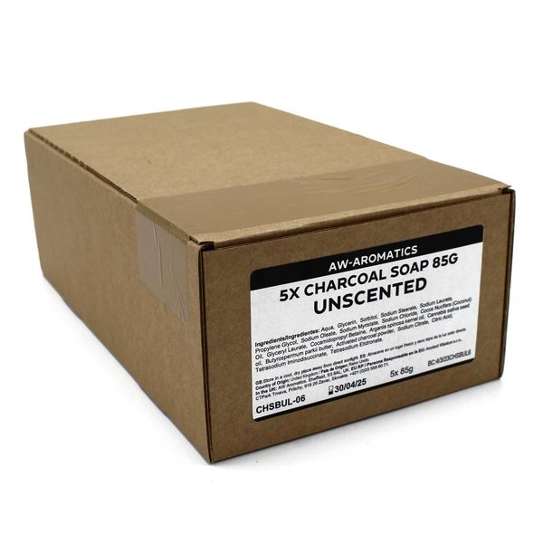 Houtskool Zeep 85g - Ongeparfumeerd - Wit label