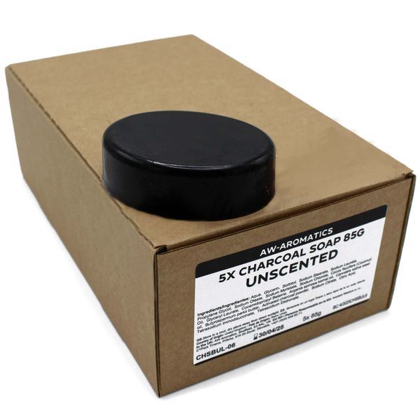 Houtskool Zeep 85g - Ongeparfumeerd - Wit label