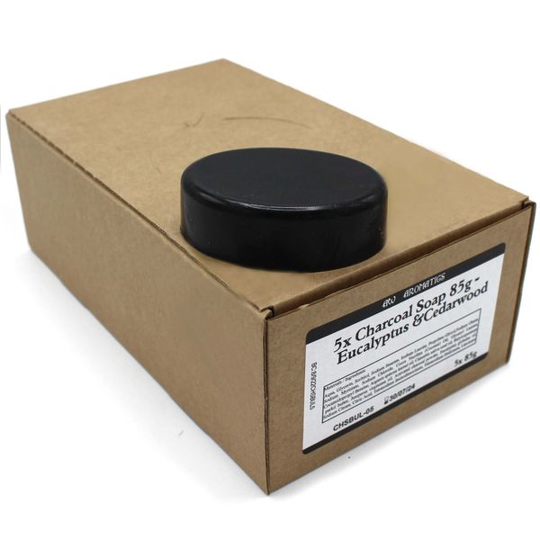 Houtskool Zeep 85g - Eucalyptus & Cederhout - Wit label