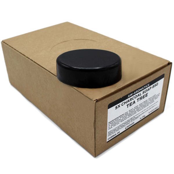 Houtskool Zeep 85g - Thee boom - Wit label