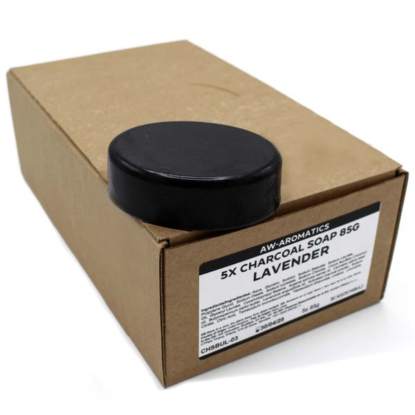 Houtskool Zeep 85g - Lavendel - Wit label