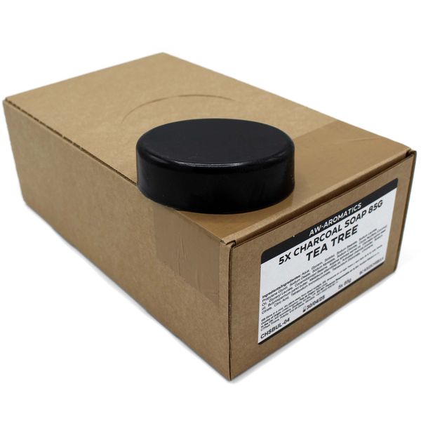 Houtskool Zeep 85g - Thee boom - Wit label