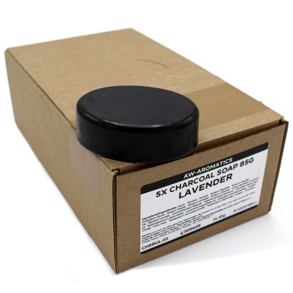 Houtskool Zeep 85g - Lavendel - Wit label