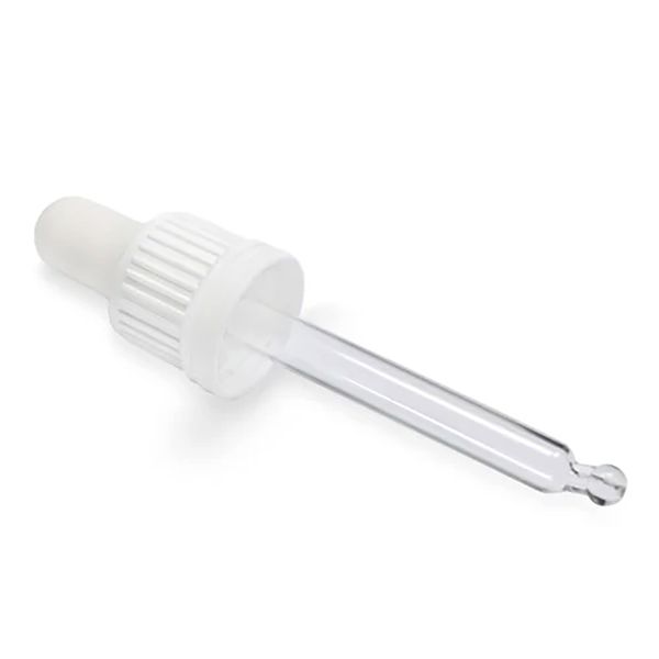 Witte T/E glazen pipet voor 10ml druppelfles 18mm