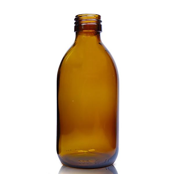 250ml Amber Glazen Medicijnfles - Zonder Dop