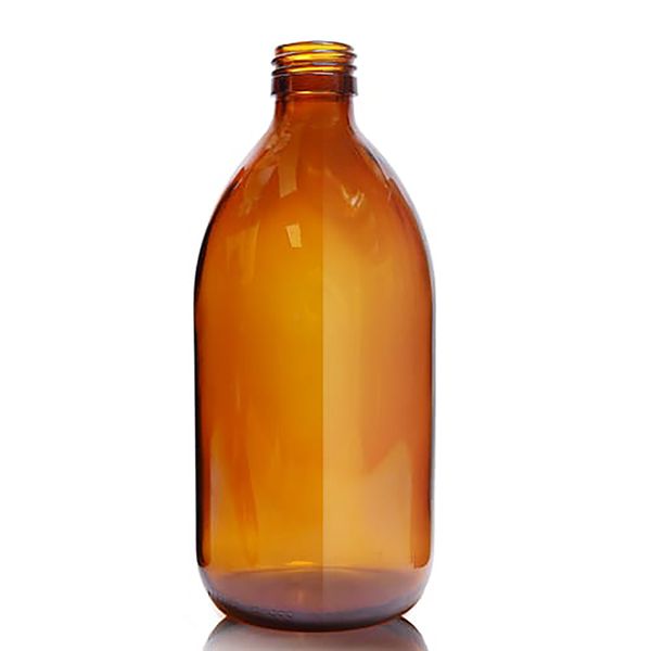 500ml Amber Glazen Medicijnfles - Zonder Dop