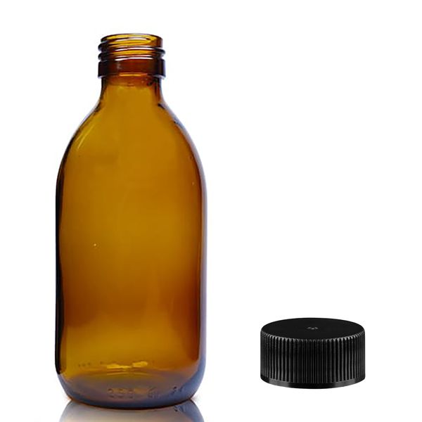 250ml Amber Glazen Medicijnfles - Zonder Dop