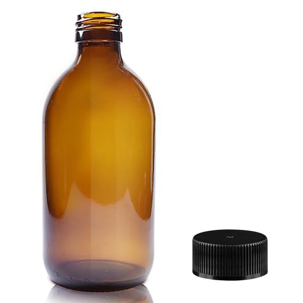 300ml Amber Glazen Medicijnfles - Zonder Dop