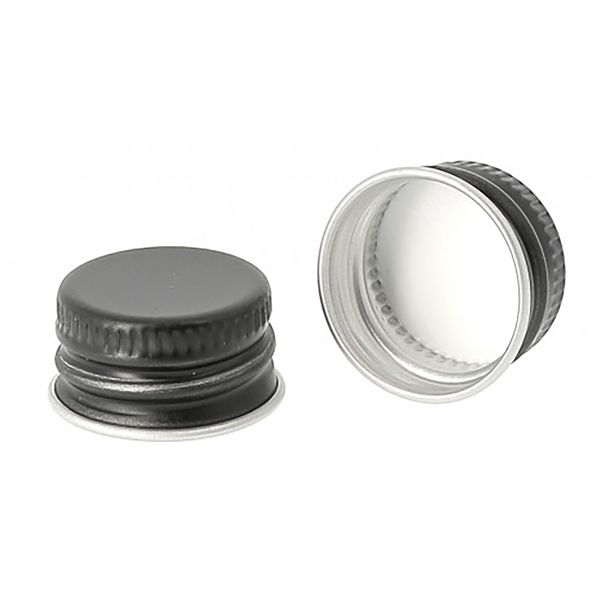 Dop voor Glazen Medicijnfles Zwart - Aluminium Zwart 28mm
