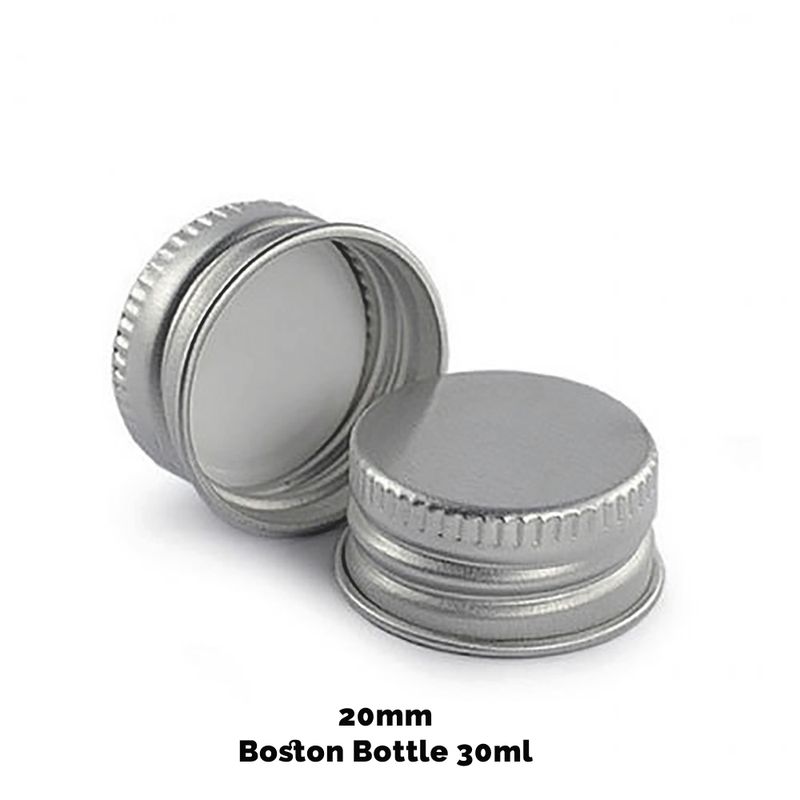 Dop voor Amber Boston Fles (voor 30ml & 60ml) - Aluminium 20mm