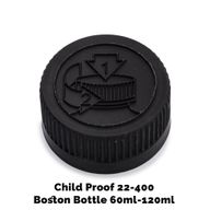Kindveilige Dop voor Amber Boston Fles 22mm (voor 120ml) - Zwart Plastic