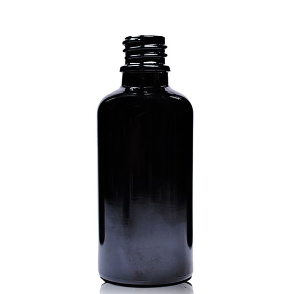 50ml Zwarte Glazen Druppelfles - Zonder Dop