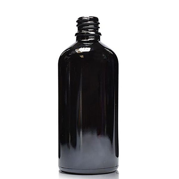 100ml Zwarte Glazen Druppelfles - Zonder Dop