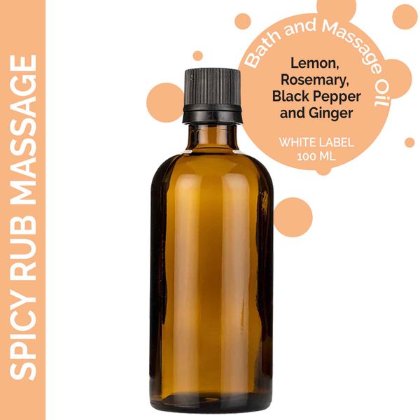 Pittige rub Massage olie 100ml - Wit Label