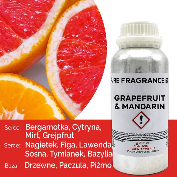 Grapefruit en Mandarijn Puur Geur olie- 500ml