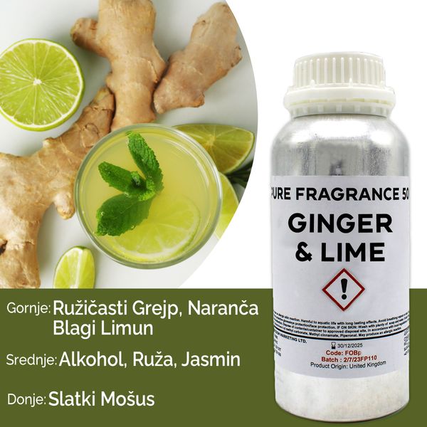 Gember en Limoen Puur Geur olie- 500ml