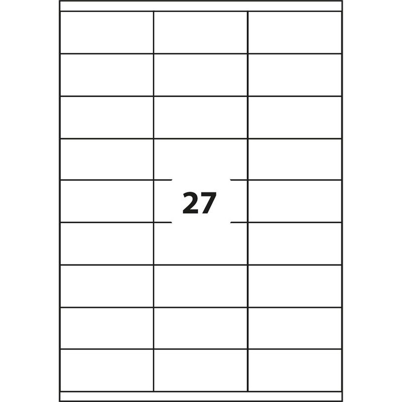 Print etiketa 63,5x29,6 biele /27 et./pack of 100 sheets