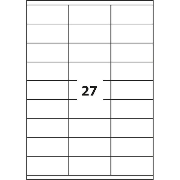 Print etiketa 63,5x29,6 biele /27 et./pack of 100 sheets