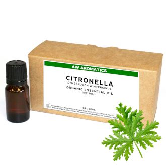 Citronella Biologische Essentiële Olie 10ml - ONGELABELD