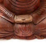Hand Carved Buddha Statue - 40cm Meditation - Damaged