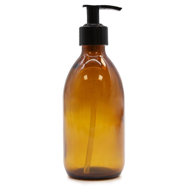Flesjes Amber met Pomp Dop - 300ml