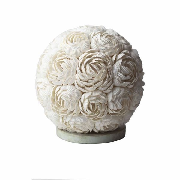 Boho Zeeschelp Lamp - Rozekleurige Wereldbol - 20cm