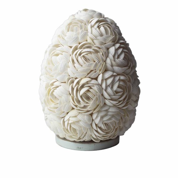 Boho Zeeschelp Lamp - Rozekleurige Ovaal - 20cm