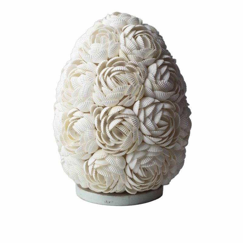 Boho Zeeschelp Lamp - Rozekleurige Ovaal - 20cm