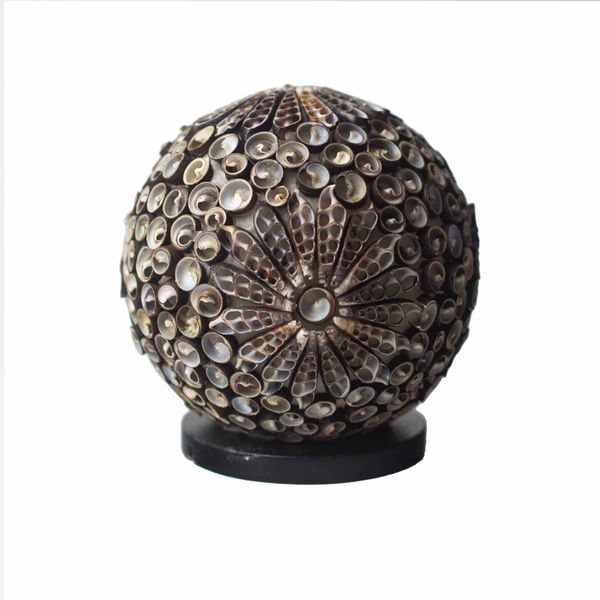Boho Schelpenlamp - Chocolade Twist Globe - 15 cm