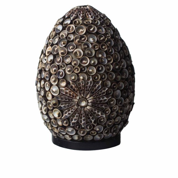 Boho Schelpenlamp - Chocolade Twist Oval - 20 cm
