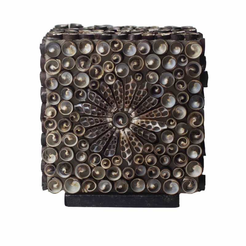 Boho Schelpenlamp - Chocolade Twist Vierkant - 15 cm