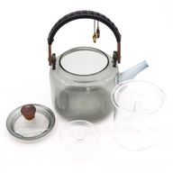 Glazen Infusie Theepot - Met Stoomsysteem Antraciet - 1000ml
