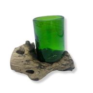 Gerecycleerde Bierflessen - Whiskyglas op Hout