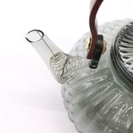 Glazen Infusie Theepot - Antraciet Geribbelde Parel - 950ml