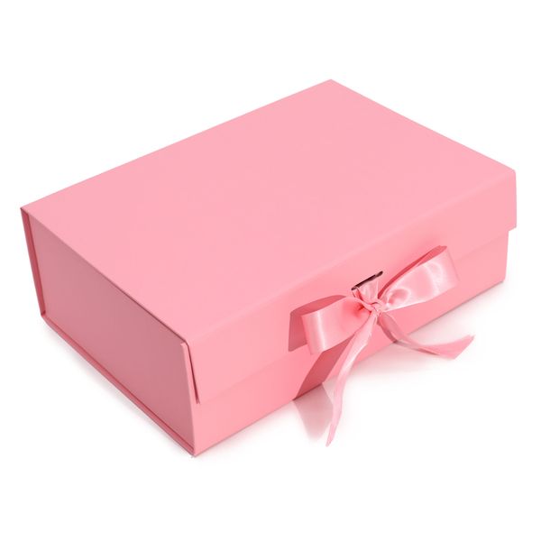Plat Verpakte Cadeaubox - Groot (28.2x20.2x9.2cm) - Roze