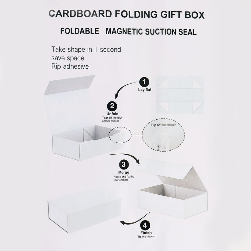 Plat Verpakte Cadeaubox - Medium Vierkant.(20x18.2x8cm) - Babyblauw
