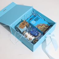 Plat Verpakte Cadeaubox - Medium Vierkant.(20x18.2x8cm) - Babyblauw