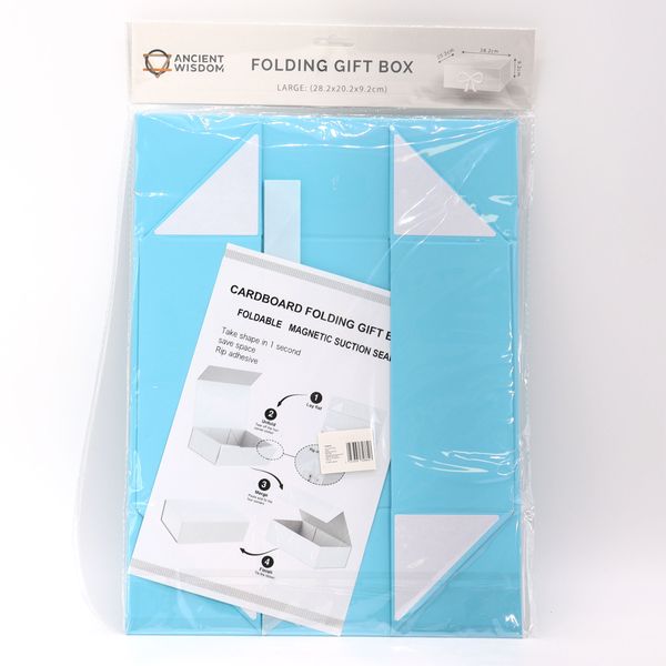 Plat Verpakte Cadeaubox - Groot (28.2x20.2x9.2cm) - Babyblauw
