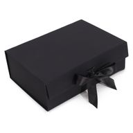 Plat Verpakte Cadeaubox - Groot (28.2x20.2x9.2cm) - Zwart