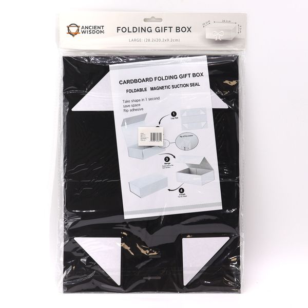 Plat Verpakte Cadeaubox - Groot (28.2x20.2x9.2cm) - Zwart