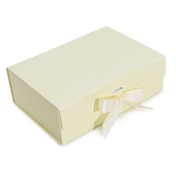 Plat Verpakte Cadeaubox - Groot (28.2x20.2x9.2cm) - Ivoor