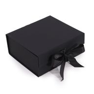 Plat Verpakte Cadeaubox - Medium Vierkant.(20x18.2x8cm) - Zwart