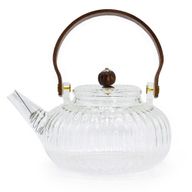 Glazen Infusie Theepot - Heldere Geribbelde Parel - 850ml