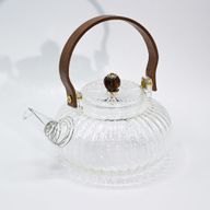 Glazen Infusie Theepot - Heldere Geribbelde Parel - 850ml