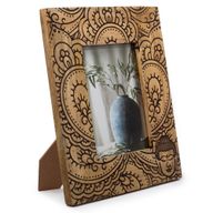 Grote Mangohouten Fotolijst (voor 13x18cm) 28x23x2cm - Boeddha - Zwart