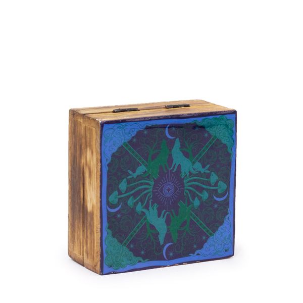 Kleine Geëmailleerde Vierkante Doos 10x10x4,2 cm - HOP HARE