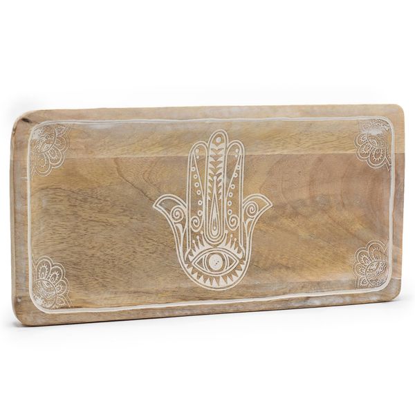Lange Tray 30x15x2,5 cm - Hamsa Design Whitewash